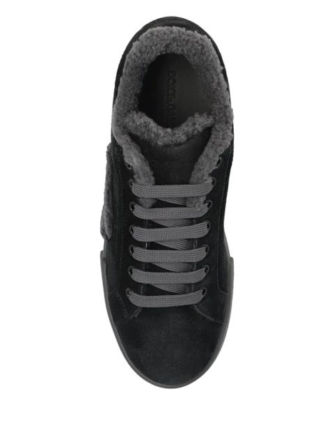 Dolce & Gabbana logo-detail suede trainers - Black