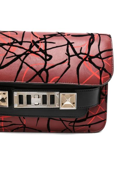 Proenza Schouler scribble-print clasp shoulder bag - Red