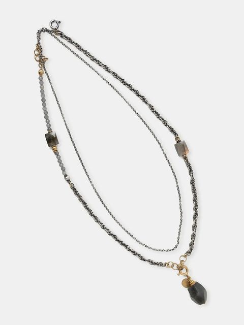 Answear.LAB naszyjnik z labradorytem, ręcznie wykonany ze srebra pokrytego złotem - zdjęcie produktu nr 1