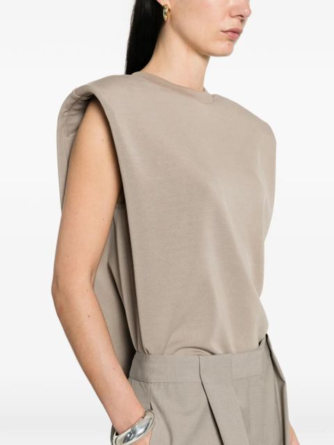 Eleh padded shoulders top - Neutrals