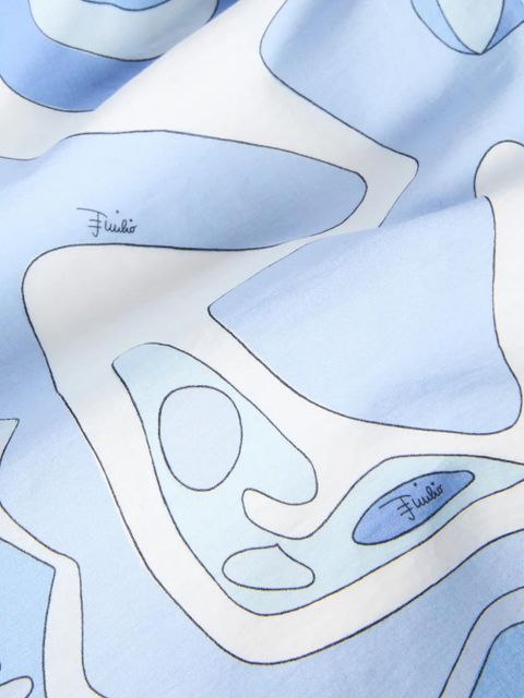 PUCCI Angoli-print cotton square scarf - Blue