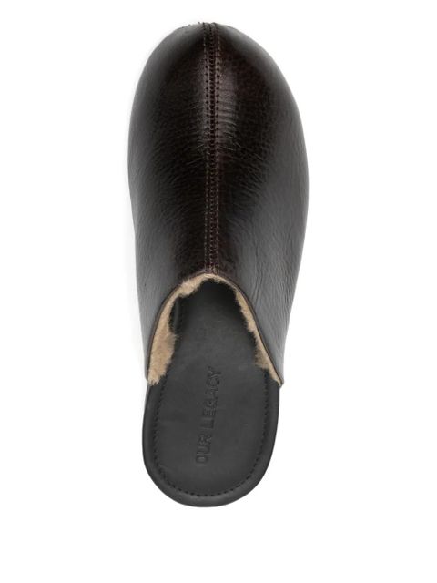 OUR LEGACY Naoto hand-cut metal-stitch mules - Brown
