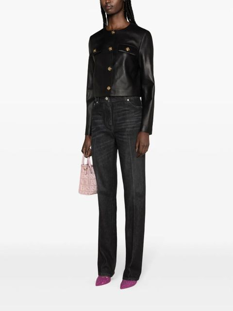 Versace Medusa leather jacket - Black