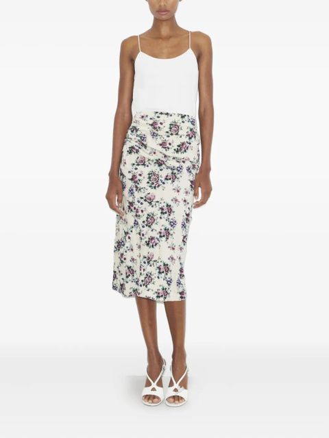 Tory Burch printed velvet midi skirt - Neutrals