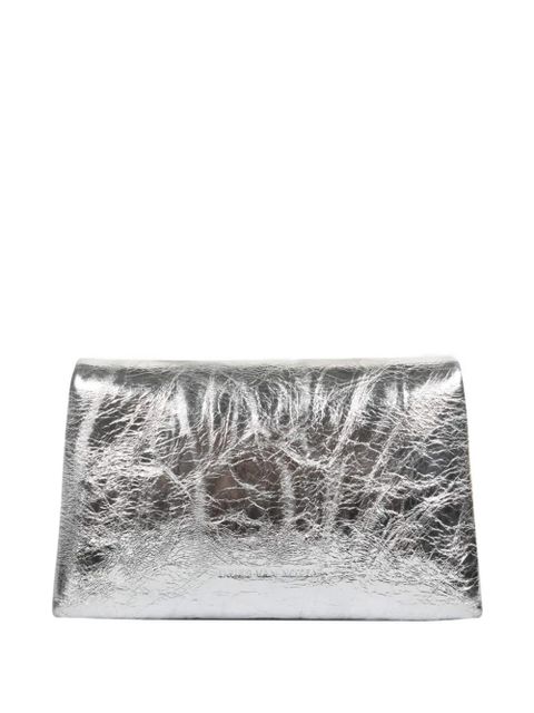 DRIES VAN NOTEN leather envelope clutch bag - Silver