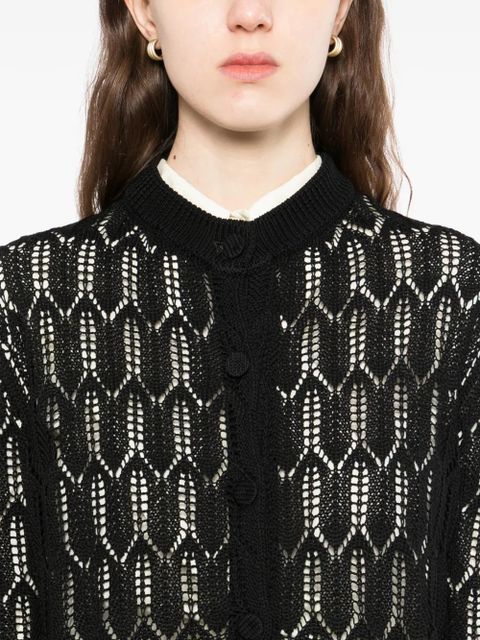 Jil Sander honeycomb button cotton cardigan - Black