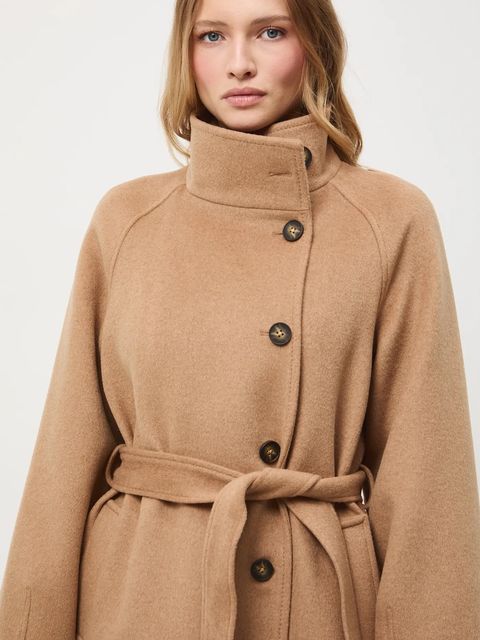 Medicine płaszcz wełniany damski kolor beżowy