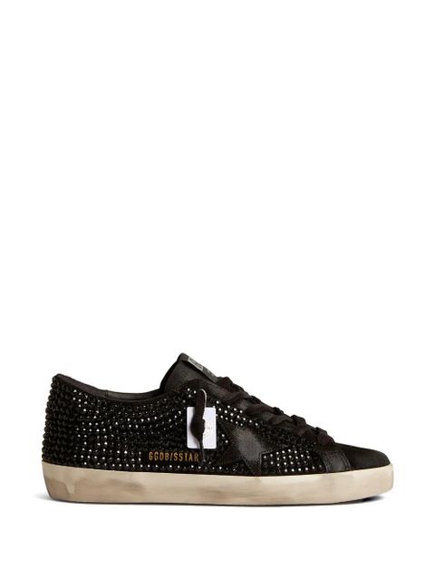Golden Goose Super-Star in black suede with Swarovski crystals and black suede star sneakers - zdjęcie produktu nr 1
