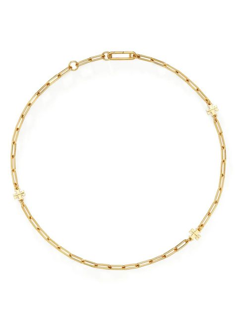 Tory Burch Good Luck logo-plaque necklace - Gold - zdjęcie produktu nr 1