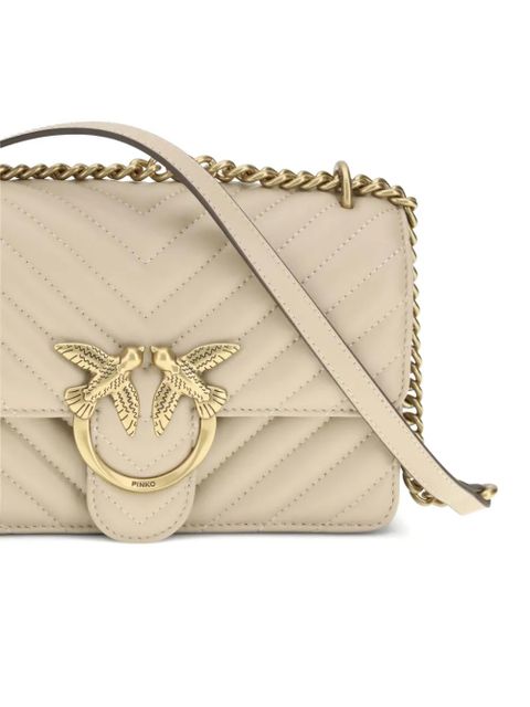 PINKO Love chevron chain shoulder bag - Neutrals
