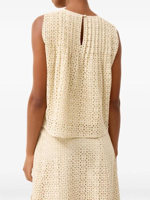 Marie Oliver Eletta eyelet top - Neutrals