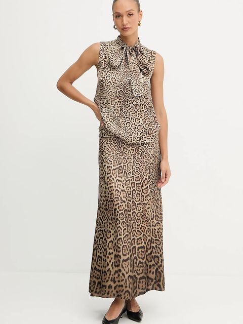 Marciano by Guess spódnica ALANIS kolor brązowy midi prosta 5YGD22 7298A