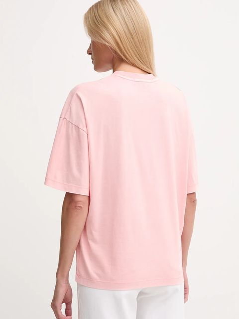 Barbour t-shirt bawełniany CLAYDON damski kolor różowy LTS0687