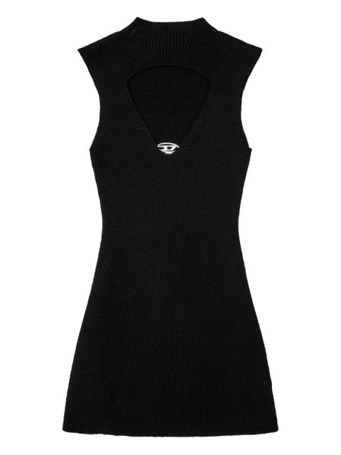 Diesel M-Oloni-Short keyhole-neck ribbed mini dress - Black