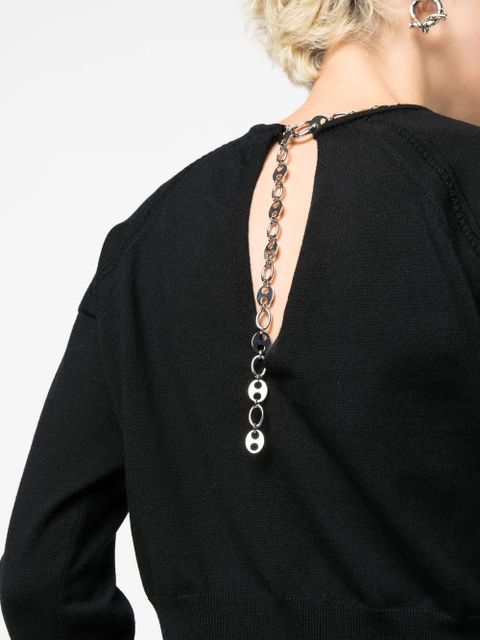 Rabanne chain-link neckline sweater - Black