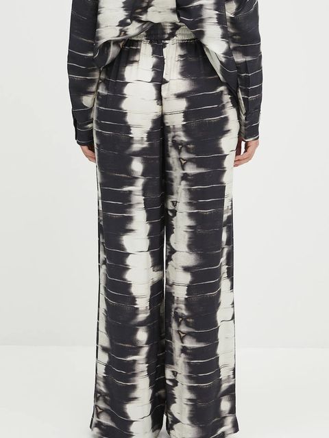 Samsoe Samsoe spodnie Saneem damskie kolor czarny szerokie high waist F24100163