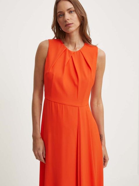 Sandro Ferrone sukienka kolor pomarańczowy maxi rozkloszowana SFS21XBDTOKIO