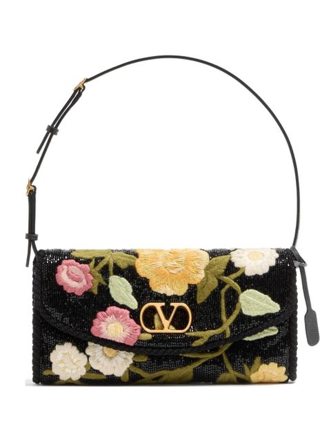 Valentino Garavani Valentino Garavani DeVain Small Embroidered Shoulder Bag - Black - zdjęcie produktu nr 1