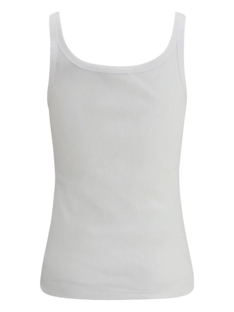 Dolce & Gabbana ribbed logo-embroidered tank top - White