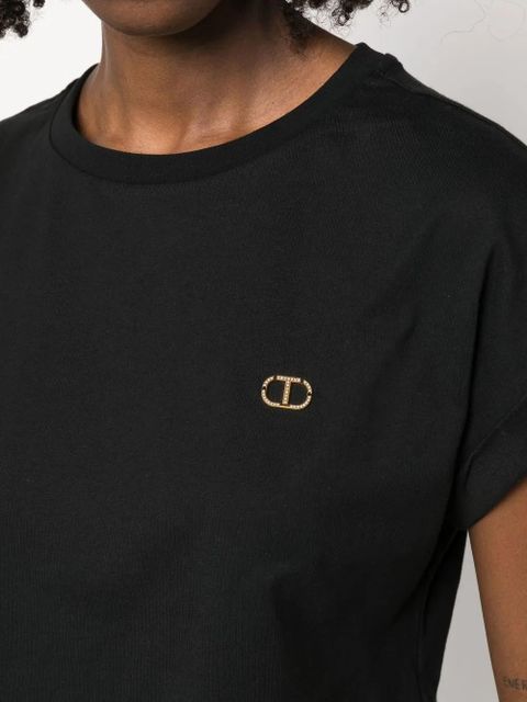 TWINSET logo-print short-sleeve T-shirt - Black