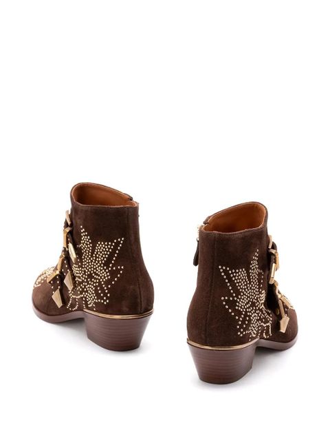 Chloé 30mm Susanna studded buckle ankle boots - Brown