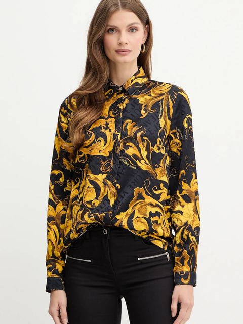 Versace Jeans Couture koszula damska kolor czarny regular z kołnierzykiem klasycznym 79HAL201 NS671 - zdjęcie produktu nr 1