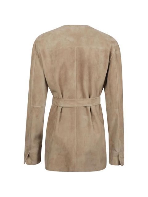 Max Mara belted suede jacket - Neutrals - zdjęcie produktu nr 2
