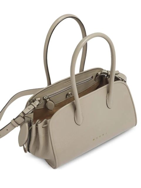 Marni Tulipea leather tote bag - Grey