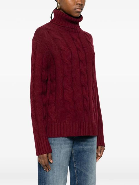 MC2 Saint Barth Fantine cable-knit roll-neck sweater - Red