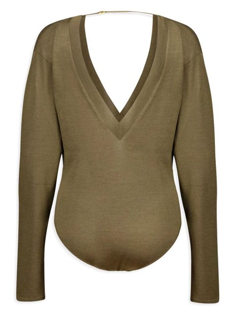 Saint Laurent fine-knit bodysuit - Green