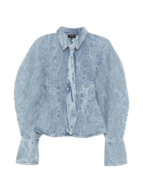 A.W.A.K.E. Mode denim puff-sleeve shirt - Blue - zdjęcie produktu nr 1