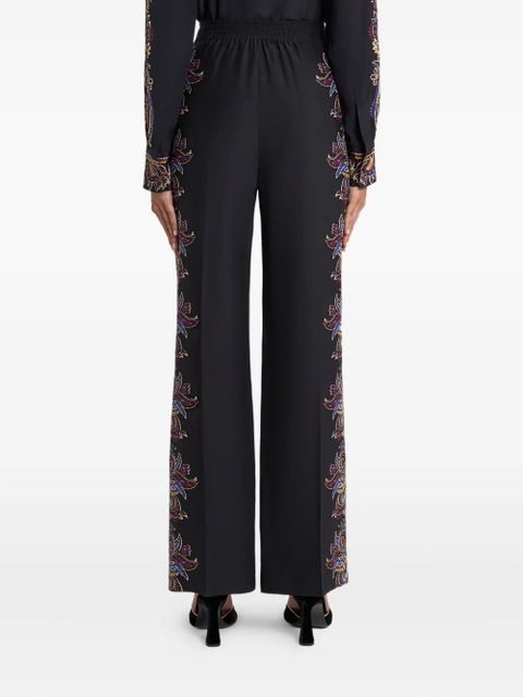 ETRO pressed crease paisley trousers - Black