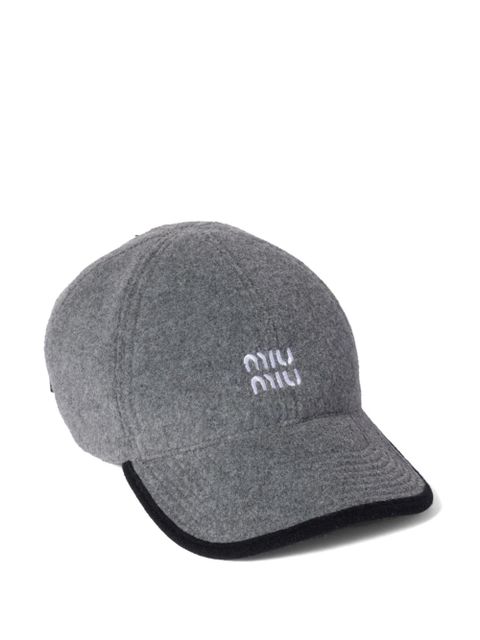 Miu Miu fleece baseball cap - Grey - zdjęcie produktu nr 1