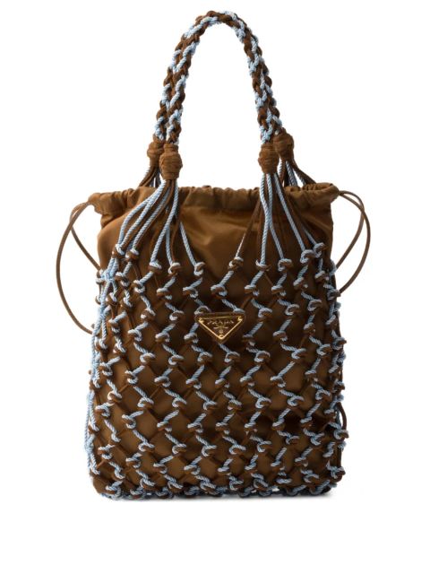 Prada small macramé tote bag - Brown