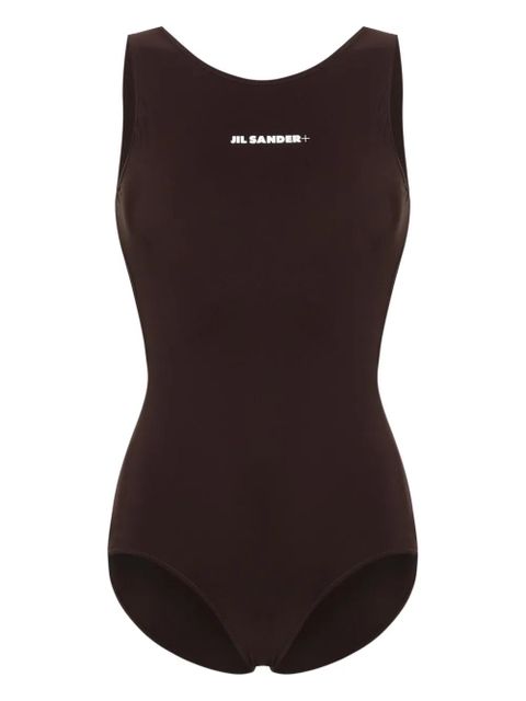Jil Sander logo-print open-back swimsuit - Brown - zdjęcie produktu nr 2