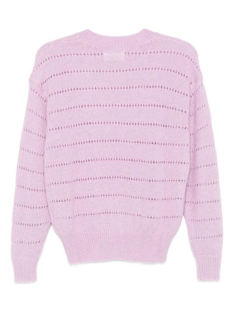 MARANT ÉTOILE striped perforated-detail sweater - Pink