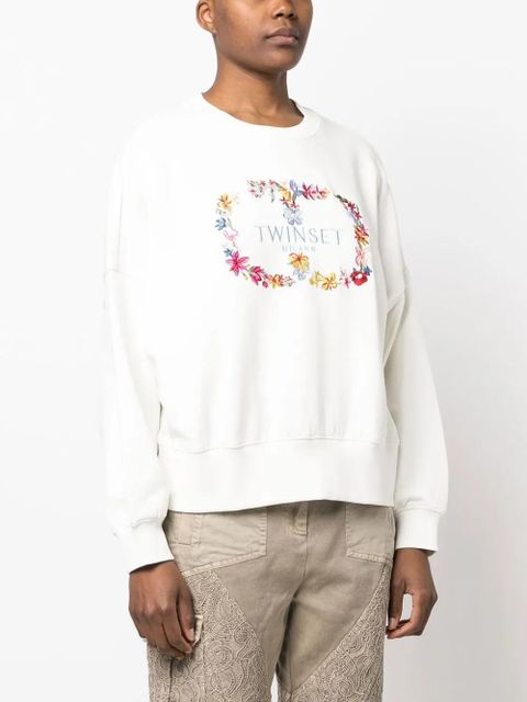 TWINSET logo-embroidered sweatshirt - White