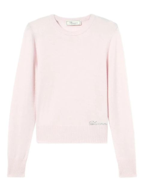 Blumarine logo-embroidered sweater - Pink - zdjęcie produktu nr 1