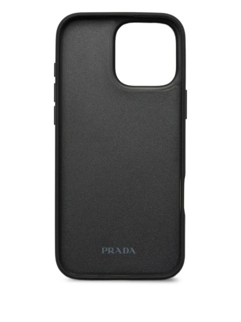 Prada Saffiano leather iPhone 16 Pro Max case - Black - zdjęcie produktu nr 2