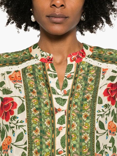 FARM Rio Garden Tapestry blouse - Green