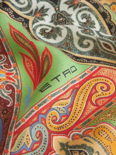 ETRO paisley-print cashmere blend scarf - Green - zdjęcie produktu nr 2