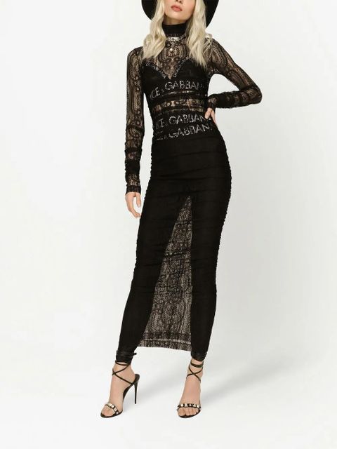Dolce & Gabbana semi-sheer lace roll-neck dress - Black - zdjęcie produktu nr 2