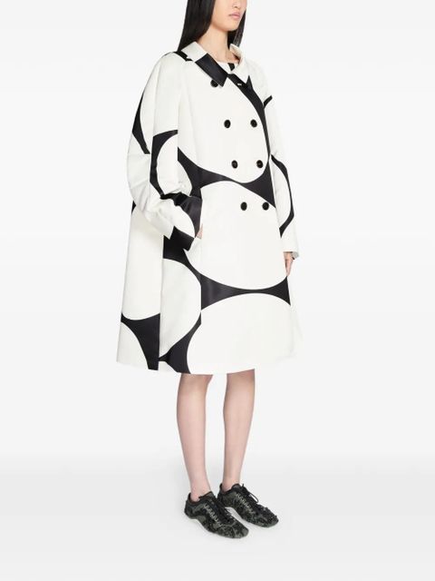 DRIES VAN NOTEN double-breasted printed coat - Black