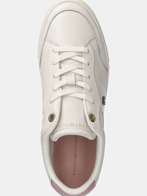 Tommy Hilfiger sneakersy skórzane ESSENTIAL CHIC COURT SNEAKER kolor biały FW0FW08322