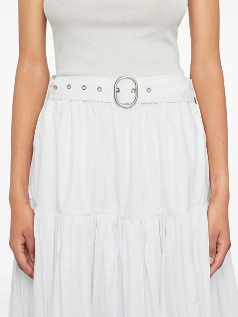 Jil Sander pleated midi skirt - White