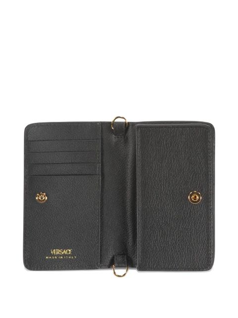 Versace logo-plaque leather wallet - Black