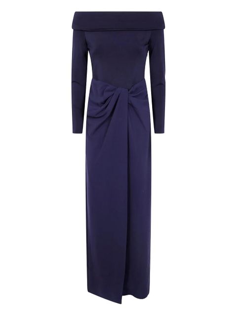 Lauren Ralph Lauren off-shoulder knot-detail dress - Blue - zdjęcie produktu nr 1
