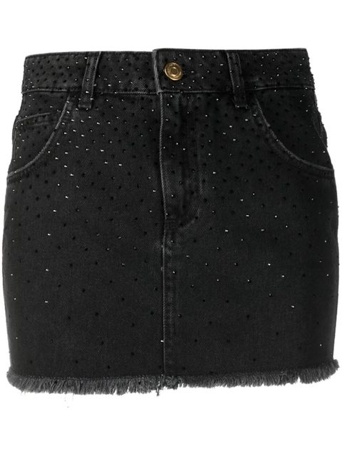 Blumarine rhinestone-embellished denim skirt - Black - zdjęcie produktu nr 1