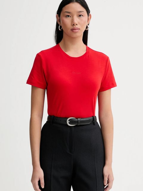 Calvin Klein t-shirt bawełniany damski kolor czerwony LV044E205G - zdjęcie produktu nr 1