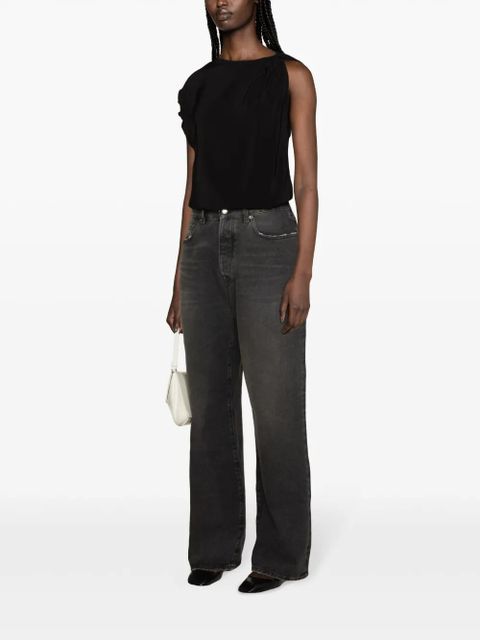 PINKO asymmetric crepe blouse - Black